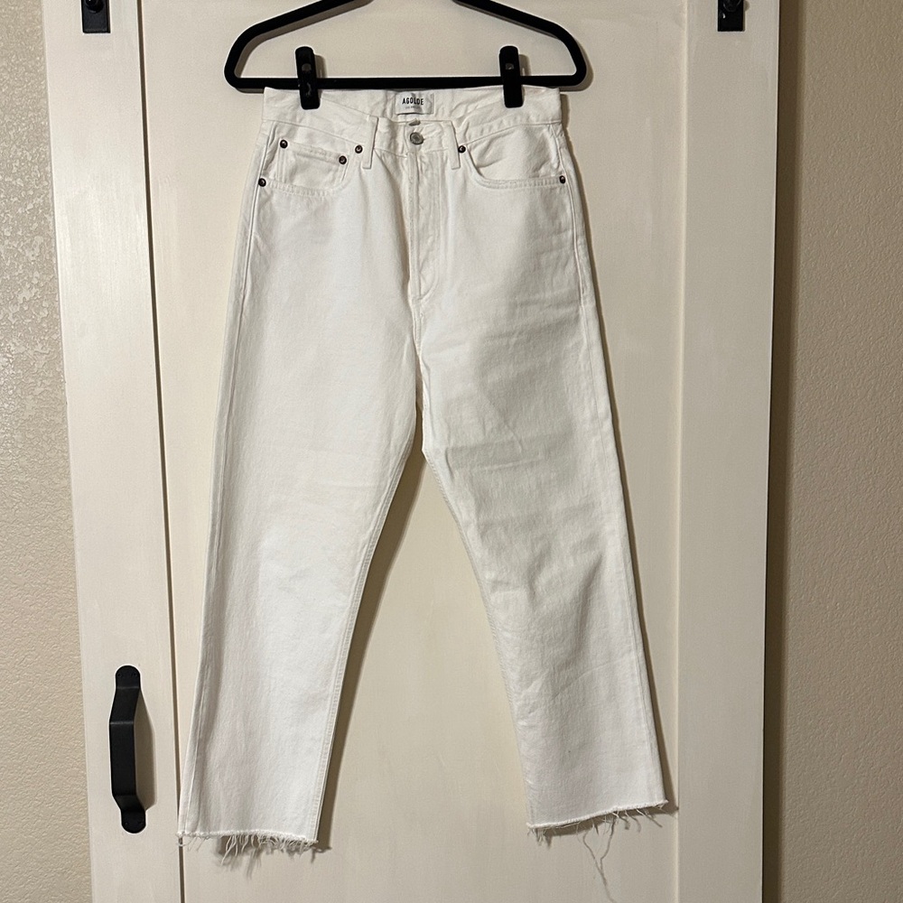 A GoldeWhite Frayed Hem Jeans